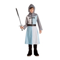 Costume cavaliere templare bianco e blu da bambino