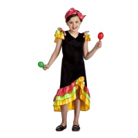 Costume nero ballerino rumba da bambina