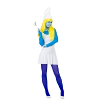 Costume folletto blu con guanti da donna