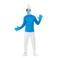 Costume folletto blu con guanti da uomo