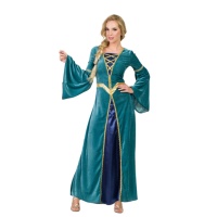 Costume da dama medievale con abito per donna