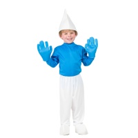 Costume folletto blu con guanti da bambino