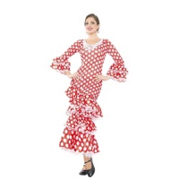 Costume flamenco rosso e bianco da donna