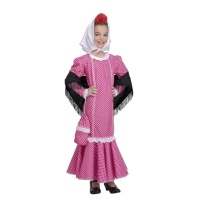 Costume da chulapa rosa da bambina