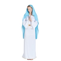 Costume Vergine Maria con velo blu da donna