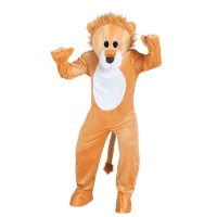 Costume da leone safari con testa per adulti