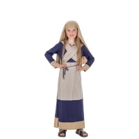Costume ebraico blu e marrone da bambina
