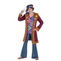 Costume hippie con cappotto da uomo