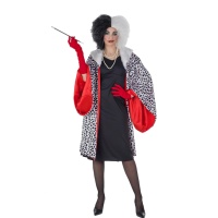 Costume dalmata malvagia con cappotto da donna