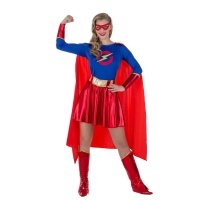 Costume da super eroe con mantello da donna