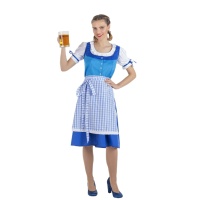 Costume cameriera tedesca oktoberfest blu da donna