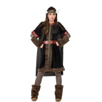 Costume vichingo scandinavo nero da donna