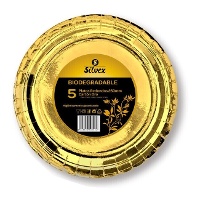 Piatti di 25 cm in cartone metallizzato - 5 pezzi