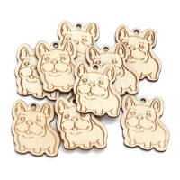 Mini sagome bulldog francese di legno da 4 cm - 10 unità