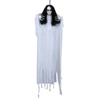Ciondolo donna fantasma di 1,20 m con luce, suono e movimento