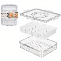 Contenitore ermetico da 3,2 L con 4 vaschette interne e maniglia bianca