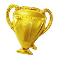 Palloncino a forma di coppa campione dorata da 65 cm