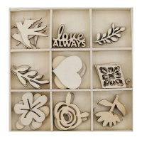 Mini sagome Love Always di legno - 27 unità