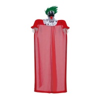 Figura scheletro clown sinistro appeso - 80 cm