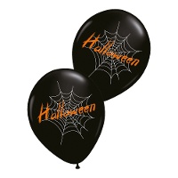 Palloncini di lattice di Halloween con ragnatela - 6 pezzi