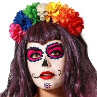 Fascia per capelli da Catrina messicana multicolore