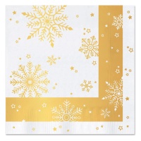 Tovaglioli Golden Snow 16,5 x 16,5 cm - 30 pezzi