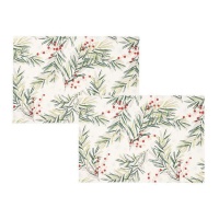 Tovaglietta bacche rosse da 48 x 33 cm - 2 unità