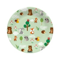 Piatti animali del bosco 18 cm - 8 pz.