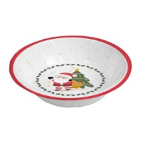 Ciotole di Babbo Natale rosse e bianche da 17,5 cm - 6 pezzi