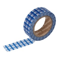 Washi tape a scacchi blu - 10 m