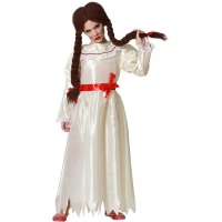 Costume da bambola diabolica con abito lungo da bambina