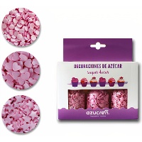 Kit decorazioni di zucchero rosa per San Valentino - Azucren - 3 pezzi