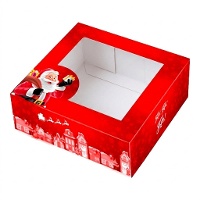 Scatola 30 x 30 x 7,5 cm per torta decorata Babbo Natale