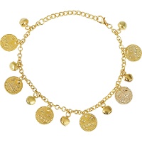 Cavigliera con monete dorate