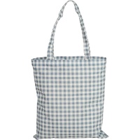 Borsa in tessuto Vichy blu impermeabile con cerniera
