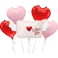 Bouquet di palloncini per San Valentino I Love You - 5 pezzi