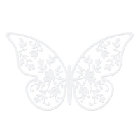 Decorazione in carta farfalla con fiori - 8 x 5 cm - 10 unità