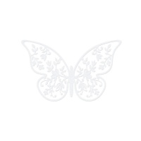 Decorazione in carta farfalla con fiori - 6,5 x 4 cm - 10 unità