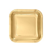 Piatti quadrati di carta metalizzata da 18 cm - 12 pezzi