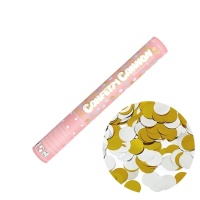 Cannoncino spara coriandoli a pois oro e argento da 40 cm