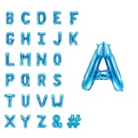 Palloncino lettera azzurra da 35 cm - PartyDeco