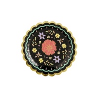 Piatti fiori Giorno dei Morti 18 cm - 6 unità