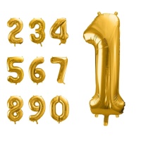 Palloncino numero d'oro 86 cm - PartyDeco