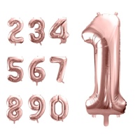 Palloncino numero rosa dorato da 86 cm - PartyDeco