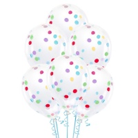 Palloncini in lattice con coriandoli colorati 30 cm - PartyDeco - 6 unità