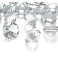 Pietre a diamante trasparenti da 3 cm - 5 unità