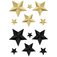Decorazione verticale stelle di carta- 6 unità