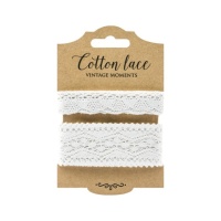 Pizzo di cotone bianco 1,5 m - 2 unità