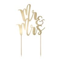 Mr e Mrs cake topper d'oro - PartyDeco