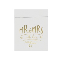 Sacchettini di carta Mr e Mrs oro - 6 unità